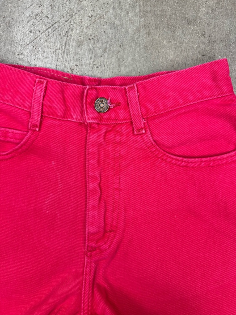 Lee Hot Pink Denim Cutoff Shorts - Picture 6 of 7